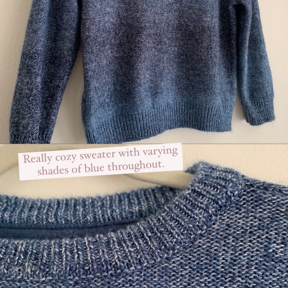 4T Blue Sweater Cat & Jack Varying Blue Shades - Picture 3 of 4